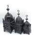 Set 3 lanternes carrées en fer pour bougie - Cadeau idéal
