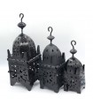 Conjunto 3 Faroles Cuadrados de Hierro para Vela - Ideal Regalo