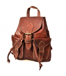 Mochila Cuero Artesanal - 4 Bolsillos - Modelo Hasam