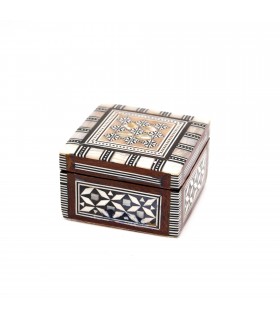 Handgemachte Ringbox - ägyptisches Inlay - Perlmutt