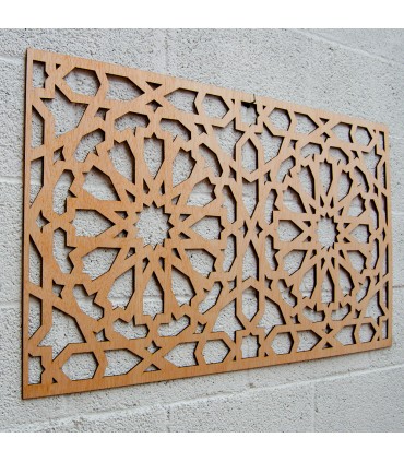Celosía de Madera - Diseño Alhambra - 99 x 59 cm