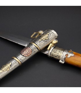 Arab Deluxe Tamasikh Dolch - Alpaka Bronze und Messing - 32 cm