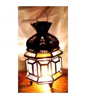 Lámpara Mesa Cristal Rectángulos - Colores-  Andalusí - Arabe