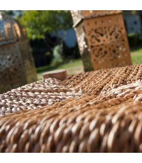 Taburete Artesano Madera Esparto Marruecos