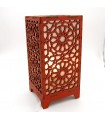 Lámpara de Madera Alkauzar Roja - Corte y Grabado Láser - Diseño Mosaico Alhambra