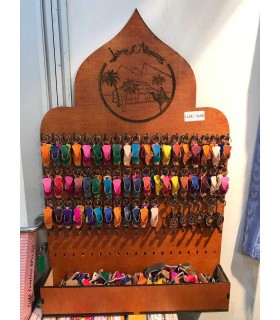 Multiple Display Keychain Necklaces - Wood - 90 cm
