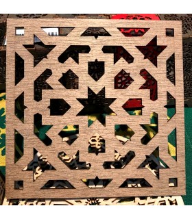 Salvamantel Madera Celosía Arabe - 20x20 cm - Modelo Murabba