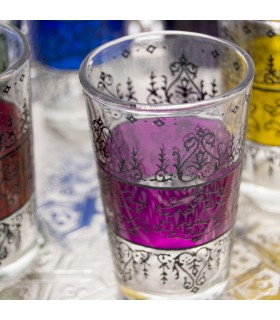 Ensemble de 6 verres à thé gravés - Relief design floral - Modèle ZAHARA