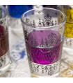 Set of 6 Engraved Tea Glasses - Embossed Floral Design - ZAHARA Model