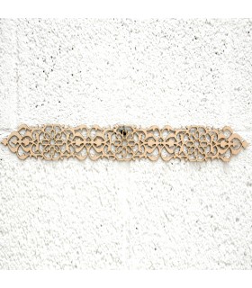 Treillis bois arabe 10x50cm - Motifs géométriques - Découpé au laser - Modèle Birrambla