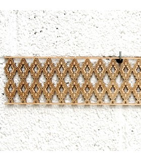 Celosía Árabe Madera 10x50cm - Diseños Geométricos - Corte por Laser - Modelo waraq