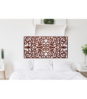 Kopfteil mit barockem Blumenbeet - 160 x 80 cm - Holzgitter