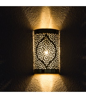 Wandleuchte Arabischer Zylinder - Goldenes Messing - Qatara Modell