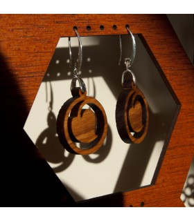 Olivenholz Ohrringe mit Silber - Warka Design