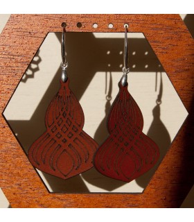 Orecchini in pelle - Modello Misbah - Montatura in argento