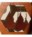 Leather Earrings - Misbah Model - Silver Setting